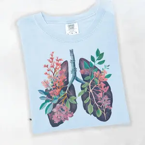 Respiratory Therapist T-Shirt - Floral Lungs Anatomical Gift For Respiratory Therapy