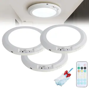 Rechargeable Motion Sensor Ceiling Light with Remote - Magnetic Wireless Ceiling Light Battery Powered for Closet Shower Stairs Shed Hallway Porch Patio ect,Suitable for various scenarios, easy to install.