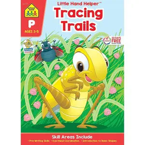 School Zone Tracing Trails Workbook: 32 Pages, Preschool, Pre-Writing, Intro to Shapes, Alphabet, Numbers, Ages 3 to 5 (Little Hand Helper Book Series) Paperback – October 1, 2019
