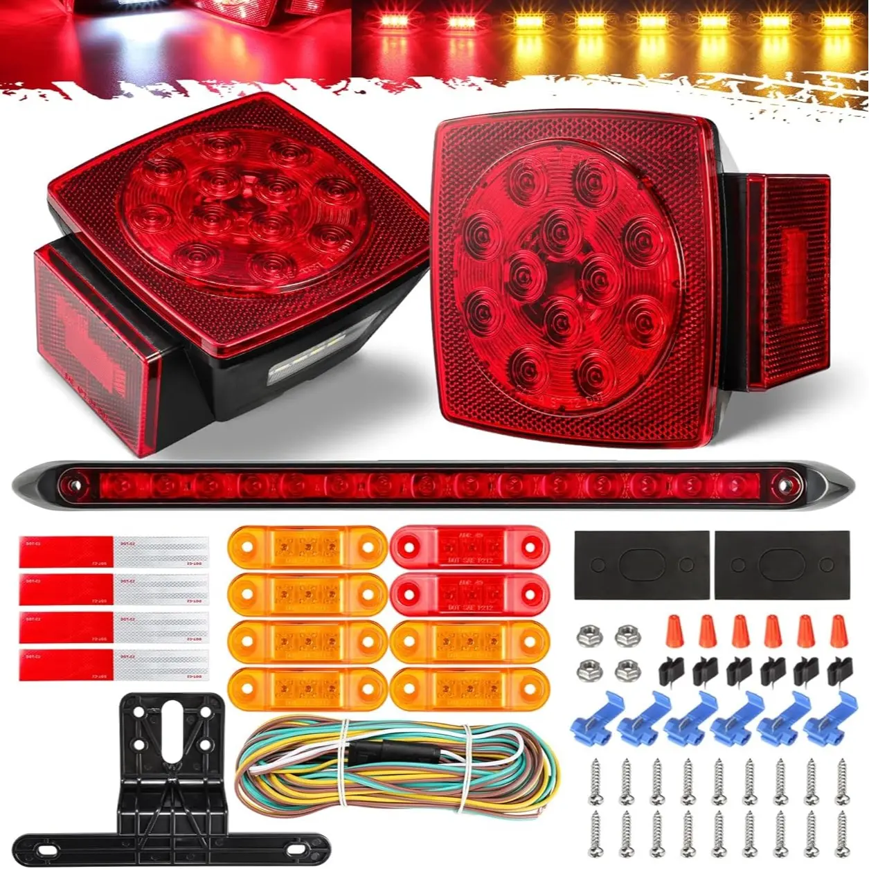 2pcs taillights + 8pcs maker light +12inch ID Bar