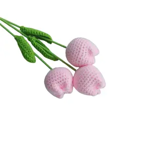 Handmade Crocheted Tulip Bouquets (3/6/8/10/12 pcs) Fake Tulips | Yarn Artificial Flowers for DIY, Mother’s Day/Valentine’s Day Gifts, Home Decor, Wedding/Party/Outdoor Decoration, Housewarming & Holiday Decor, Home Decor Accessory