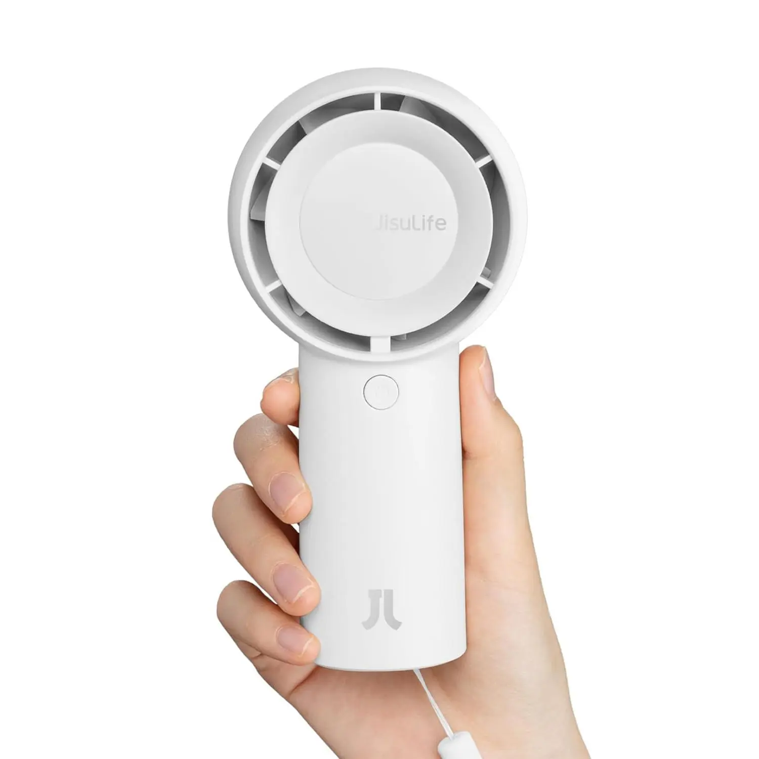 JISULIFE Rechargeable Portable Fan - Ultra-Compact USB Charging Fan, 4000mAh Battery-Powered, 5-Speed Turbo Wind, 16H Cooling, Multi-Speed Handheld Cooler for Students, Outdoor Use, Multi-Speed Portable Fans