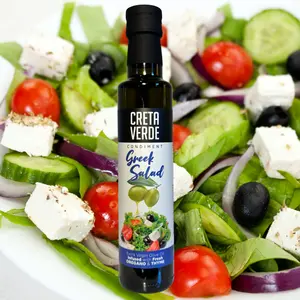 Creta Verde Greek Salad Olive Oil – Extra Virgin Olive Oil Infused with Fresh Oregano & Thyme – Authentic Greek Dressing Oil for Salads, Marinades & Finishing – 250ml Glass Bottle