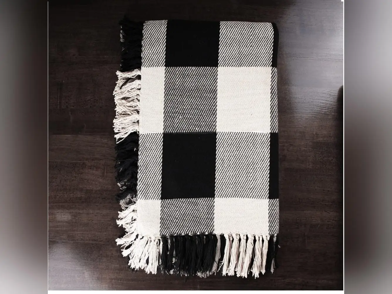Buffalo Check Black Afghan Blanket  50"x 60"