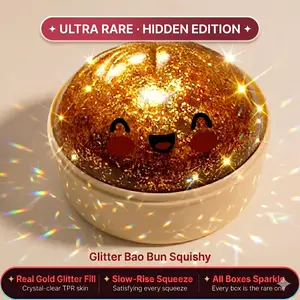 Viral Dumpling Squishy Mystery Blind Box – ULTRA RARE Gold Glitter Hidden Edition | Slow-Rise Squishy Dumpling Stress Relief Fidget Toy | Soft TPR Squeeze Ball, Sensory ASMR, Hand Butter Relief, Collectible & Tradeable – 1pc shaggy outdoorfun