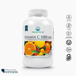 Nature's Lab Vitamin C 1000 mg – High-Potency Ascorbic Acid – Immune & Antioxidant Support – Non-GMO, Vegan Supplement – 120 Capsules