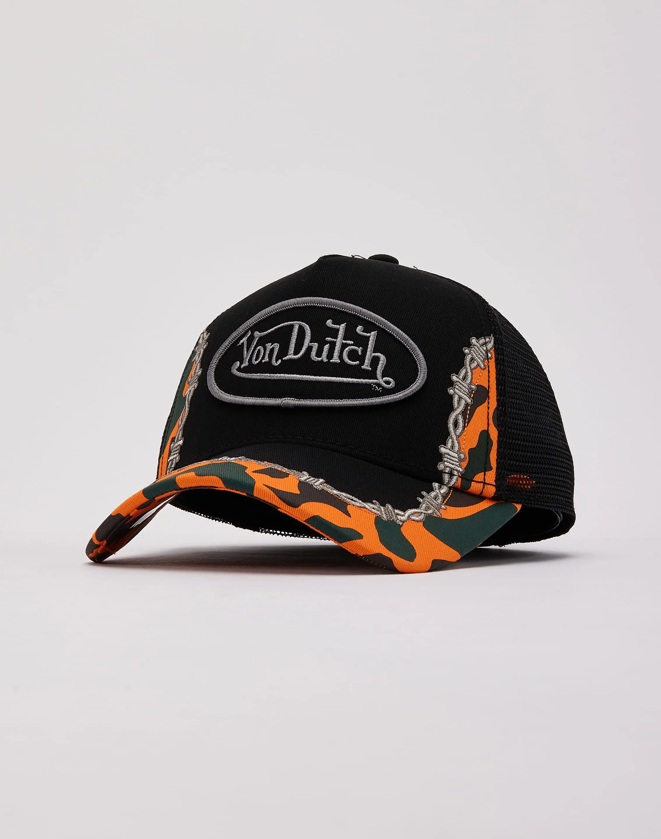 Mens Von Dutch Barbed Wire Trucker Hat