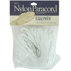 212 MAIN 50ft White Parachute Cord, Heavy-Duty Synthetic Rope for Tools & Hardware Applications