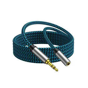 3.5mm Headphone Extension Cable 15FT, AUX Extension Cable Nylon Braided Aux Cord Extender for Headset, iPhone, iPad, Smartphones, Tablets & More