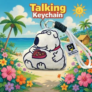 [2026 Upgraded] Perfect Gift for the Chocolate Lover Funny Talking Brian Dog Keychain with Clearer Sound & Long-Lasting Battery, Cute Voice Recording Plush Keyring, Stress Relief Gag Gifts for White Elephant, Pet Lover Car Bag Decor