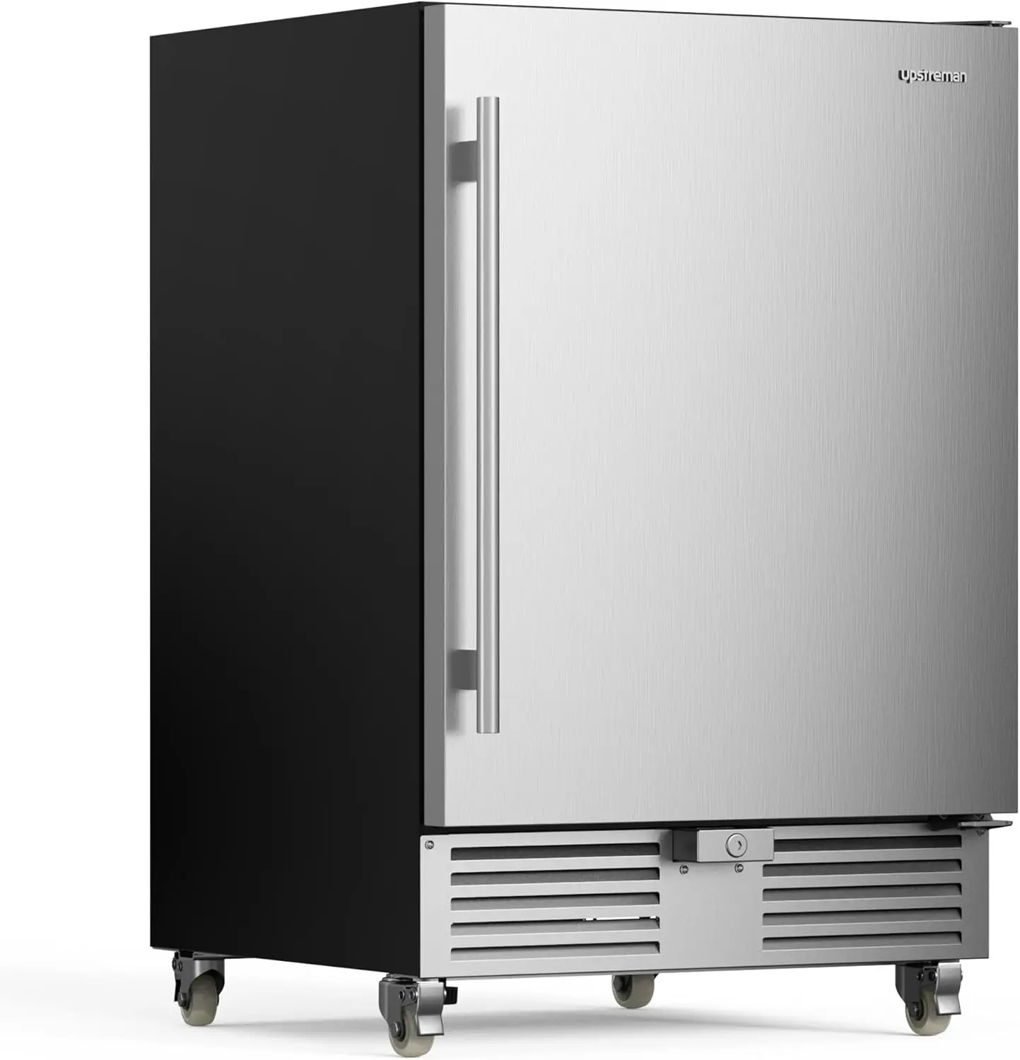 Upstreman 24-Inch Weatherproof Outdoor Beverage Refrigerator Mini Fridge, 170-Can Under-Counter Bottle Beverage Cooler with Stainless Steel Door & LED Light, for Home, Patio Use - BR50, Beverage Refrigerator Mini Fridges, Bottle Beverage Cooler Mini Fridg