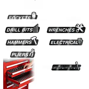 12-Pack Toolbox Magnetic Labels with Icons, Car Tool Storage Stickers, Outdoor Vehicle Repair Accessories for Leisure & Outdoor Use