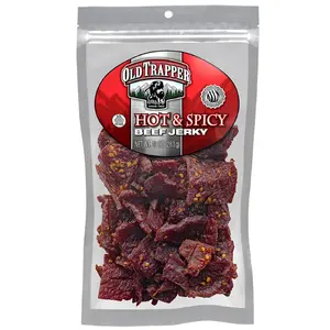 Old Trapper Beef Jerky - Hot & Spicy 10-Ounce Individual Pack, 11 Grams of Protein, 70 Calories per Ounce, Dried Snack for Lunches or Between Meals Flavor
