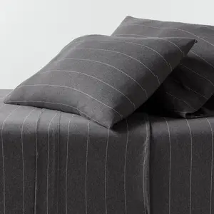 Queen Cotton Jersey Sheet Set White Striped - Threshold