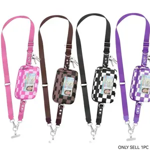 The grid-patterned, adjustable window-style wallet/phone strap features modular design for ease of use. It's an ideal gift, perfect for card exchanges, Adjustable Phone Lanyard, Mobile Phone Lanyard, Phone Accessories