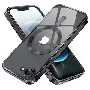 Magnetic for iPhone 7 8 SE2 SE3 7 8Plus Case Cover Compatible with MagSafe Full Camera Lens Protector Plating Soft Clear Phone Case