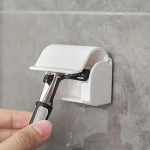 Razor hanger, razor storage rack bracket, hook, power plug hook, no punching, organize your shower with razor hanger and electric toothbrush rack!