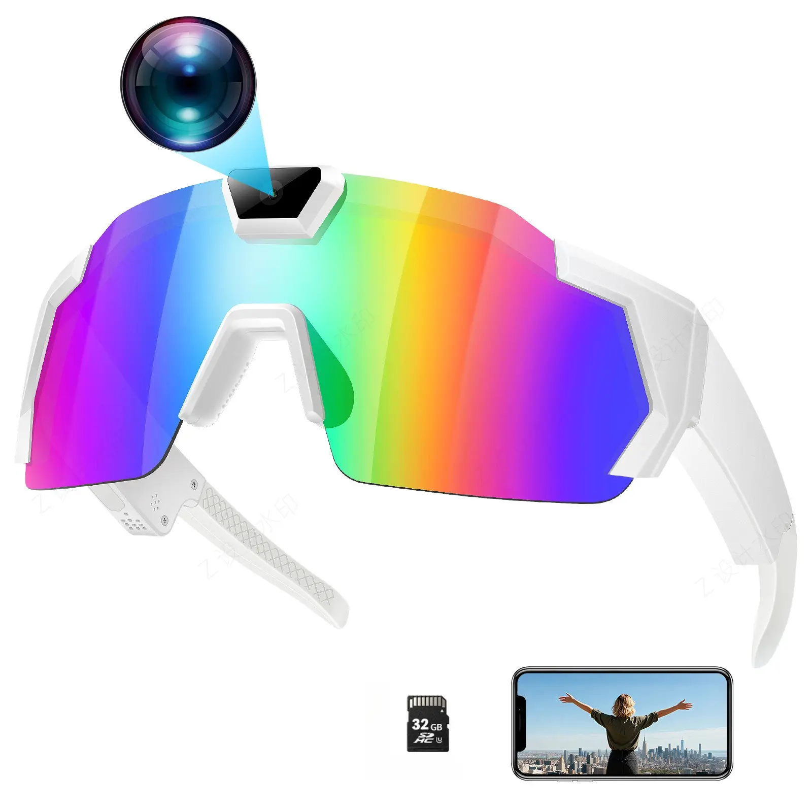 AI Smart Sports Camera Glasses: 2K Video/Photo  + HD Calls | Waterproof for Cycling/Skiing/Hiking,durable waterproof,gift,smart sport glasses,wearable video,summer vibes,foryoupage,aesthetic
