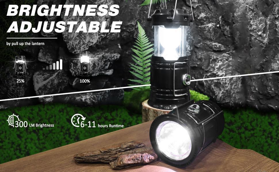 2026 New 8-Pack Collapsible Portable LED Camping Lantern, Lightweight Waterproof Solar USB Rechargeable Flashlight, Bright Camping Lights for Indoor/Outdoor Emergency, Hiking, Tent, Power Outage, Camping Gear，4-pack Solar Camping Lantern