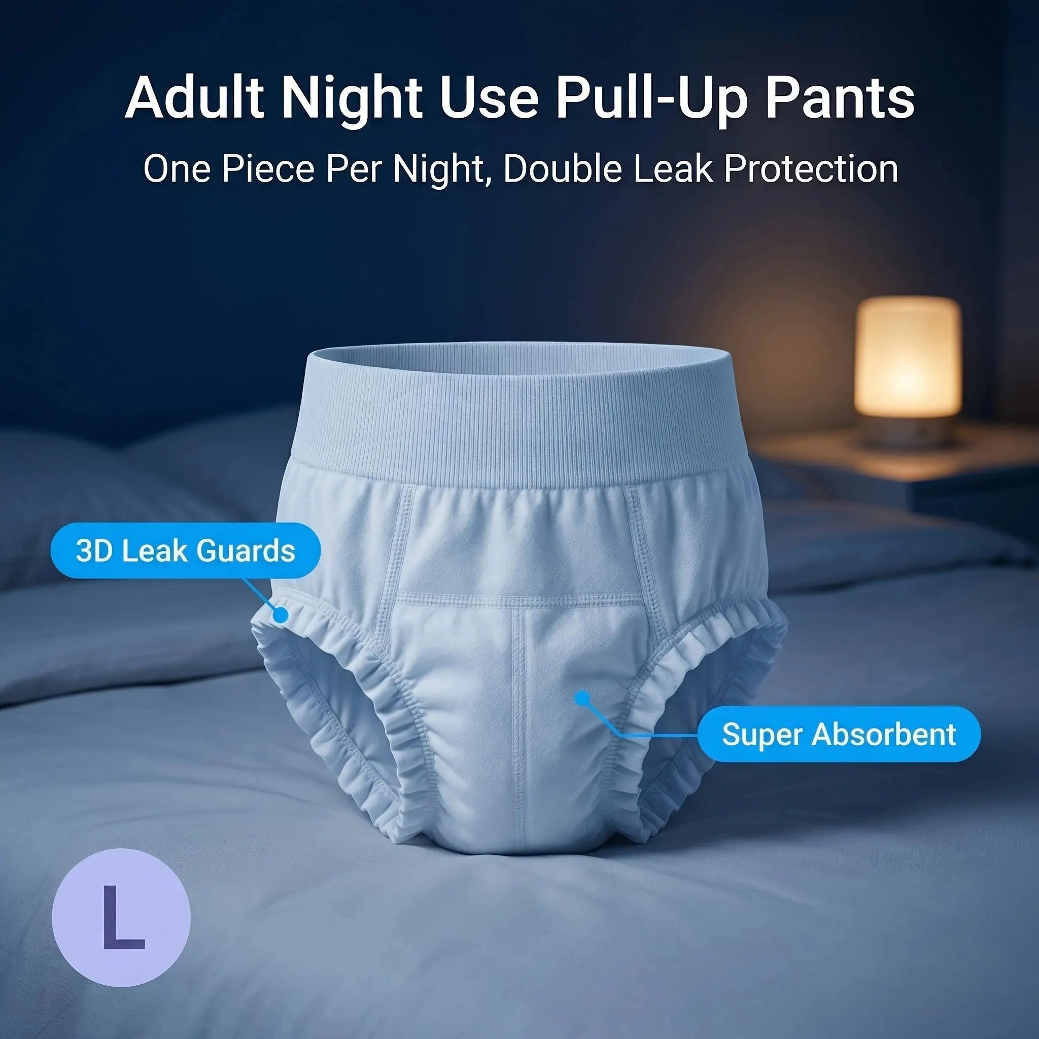 Unisex Panty-Style Adult Diapers for Seniors - High Absorbent, Quick Dry, High Waist, Leak Proof, Breathable, Soft Fabric, Snug Fit, Premium Quality, Fast Delivery, Great Value Limited-Time Special Offer