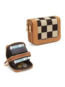 Women's Checkered Pattern Large Capacity Card Holder, Multi-Card Slot Zipper Wallet, Versatile Coin Purse for Everyday Use Plaid Pattern Wallet