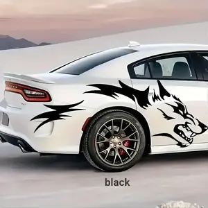 1 Pair Universal Wolf Totem Car Sticker, Waterproof Self-adhesive Vinyl Decals, Personalised Vehicle Modification Decal for Car Body and Side Door