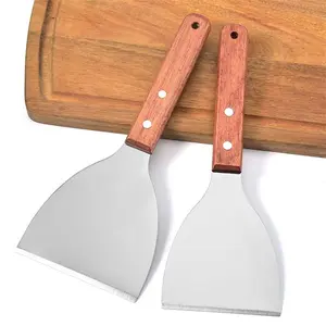 Wooden Handle Straight Spatula 2 Piece Set, Wooden Spatulas, Durable Wooden Material Kitchen Utensils, Essential Cooking Tools for Home Chefs, Durable Kitchenware