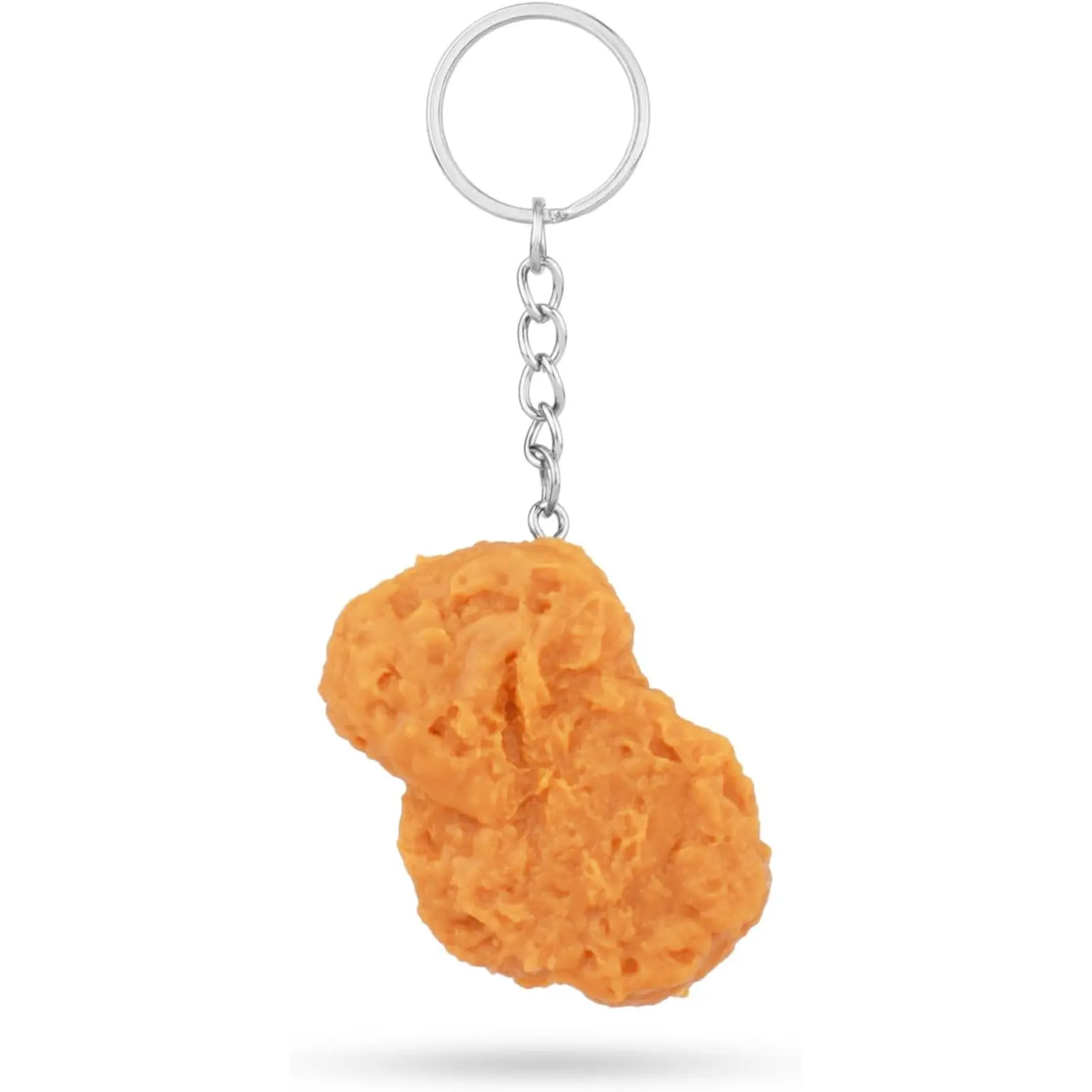Realistic Chicken Nuggets Key Chain Creative Imitation Funny Food Keychain Fun Cute Fried Chicken Nugget Key Ring for Suitcases Handbag Purse Novelty Keys Accessories lasuroa