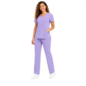 M&M Scrubs Women’s 11-Pocket Cool Stretch Cargo Scrub Set – V-Neck Top & Straight Leg Pants for Nurses & Healthcare Professionals