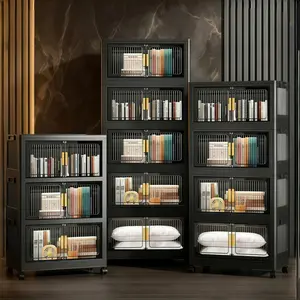 Large-capacity stackable storage bins with lids; foldable plastic storage bins with wheels; tool-free assembly; space-saving design; ideal for bedrooms, dorm rooms, offices, and garages; portable storage and organization containers