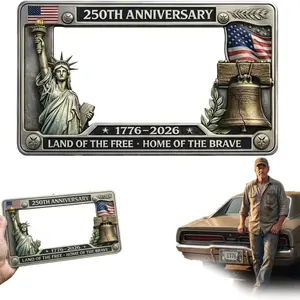 250th Anniversary Commemorative License Plate Frame,United States 250 Year American Car Plate Frame, License Plates Holder,250 Anniversary USA Car Tag Cover,Aluminum LicensePlateFrame Fits Standard