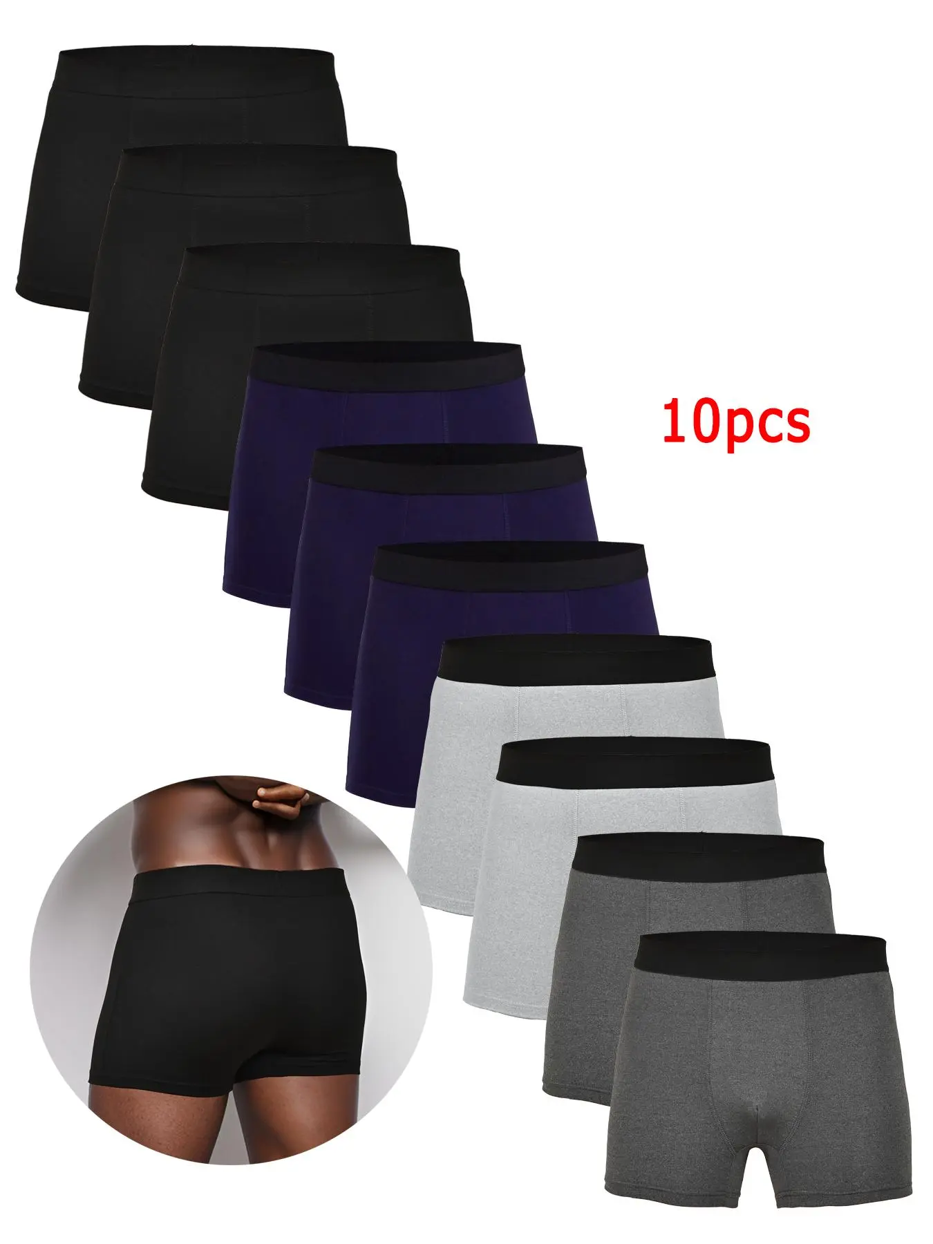 Men's Colorblock Boxer Briefs, Regular Fit Soft Breathable Casual Fabric Street Style Underwear for Daily Wear, Men's Underwear for All Seasons, Regular Fit Underclothes