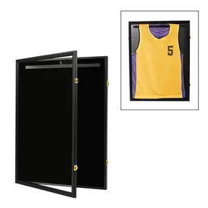 32" World Cup Soccer Jersey Frame Display Case Lockable Shadow Box For Football Basketball Memorabilia, Autographed Sports Jersey Wall Decor for Man Cave