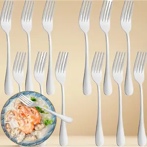 12 Piece Stainless Steel Dinner Forks Set Mirror Polished Dishwasher Safe 75 Inch Silverware for Home Kitchen Restaurant Durable Cutlery