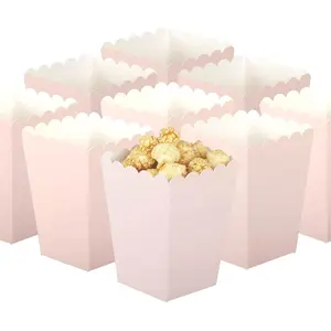 Light Pink Popcorn Boxes Set of 36 Mini Paper Popcorn Favor Boxes Open-Top Cardboard Popcorn Container for Party Supplies