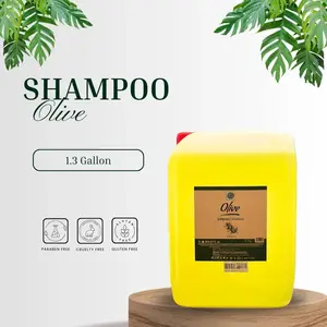 Roomsium Olive Shampoo Refill 1.3 Gallon Bulk Size for Soft Healthy Hair Conditioner Gentle Daily Haircare Cleanser Enriched with Olive Oil Vitamins & Natural Extracts