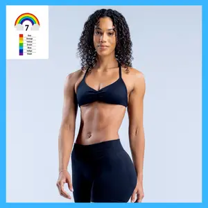 Impact Strappy Bra Gymwear Fitness Halter Sports Bra Open Back Padded Sportswear Gym Workout Women Seamless Tank Tops Low Impact Gym