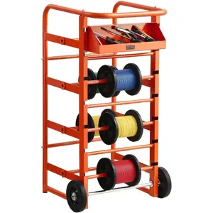 VEVOR Wire Spool Rack, 100 lbs Capacity, Smart Hand Caddy, Heavy-Duty Steel Wire Dispenser Holder for Up to 8 Spools, MAX 9.45 in Diameter, Easy Lift Design for Electrical Industrial and Retail UseVEVOR Super Brand Day