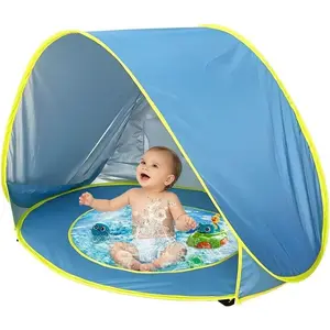 Pop Up Baby Beach Tent & Pool Combo – Instant Setup Sun Shelter with UV Protection – Portable Shade Canopy with Carry Bag – For Beach, Camping, Travel & Backyard – Blue essentials