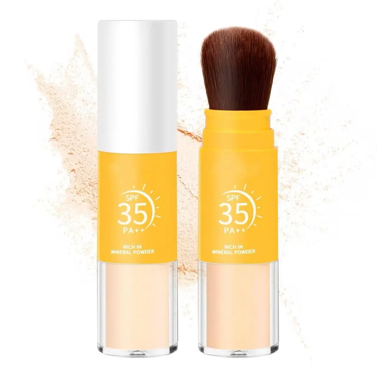 Mineral Sunscreen Setting Powder SPF 35, forFace & Scalp, Oil Control Natural Matte Finish,Lightweight Breathable Concealer Brush Powderfor All Skin (Translucet)