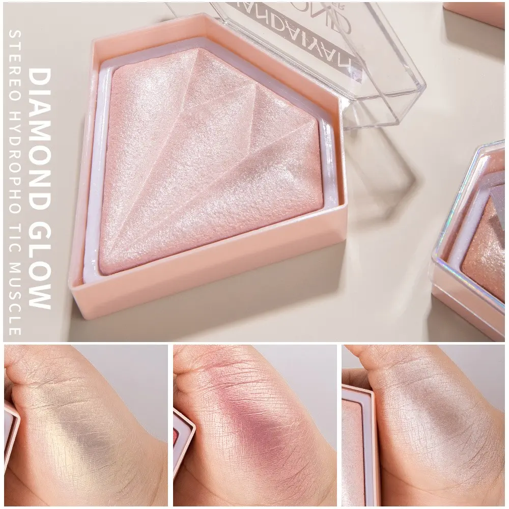 Handaiyan Highlighter Powder, Diamond Glitter Makeup, High Shine Makeup, Facial Makeup Palette, Skin Brightening & Contouring, High-Quality Face Illuminator, Shimmering Light Highlighter, Perfect for Daily Use