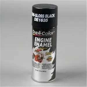 212 MAIN Krylon DE1635 12oz Engine Enamel Paint - Semi-Gloss Black, Ceramic Resin Formula, 12 oz Capacity