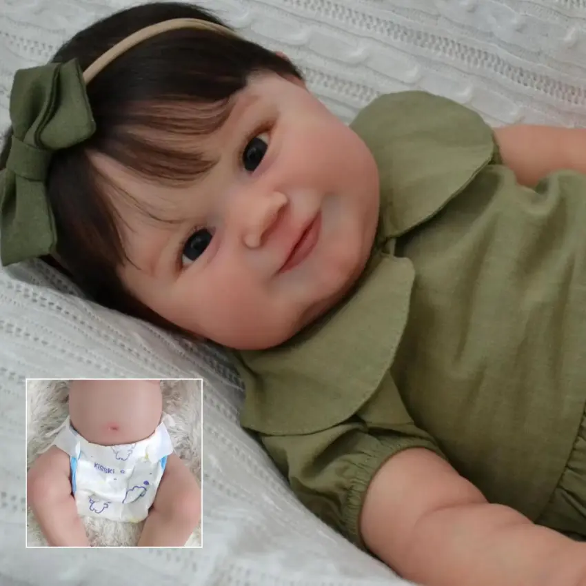GUESSBELLY 50cm Full Body Soft Vinyl Reborn Baby Girl Doll with 3D-paint Skin and Vein Maddie Alive Newborn Bebe Princess Toddler Bath Toy for Kids Birthday Gift