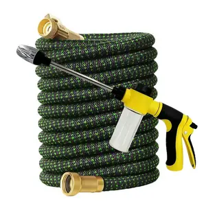 New Flexible Retractable Irrigation Hose - Magic Garden Hose with Spray Gun - High Pressure - Car Cleaning Tool - Plant Watering System with Adjustable Control Valve - Watering Nozzle - Gardening and Lawn Supplies