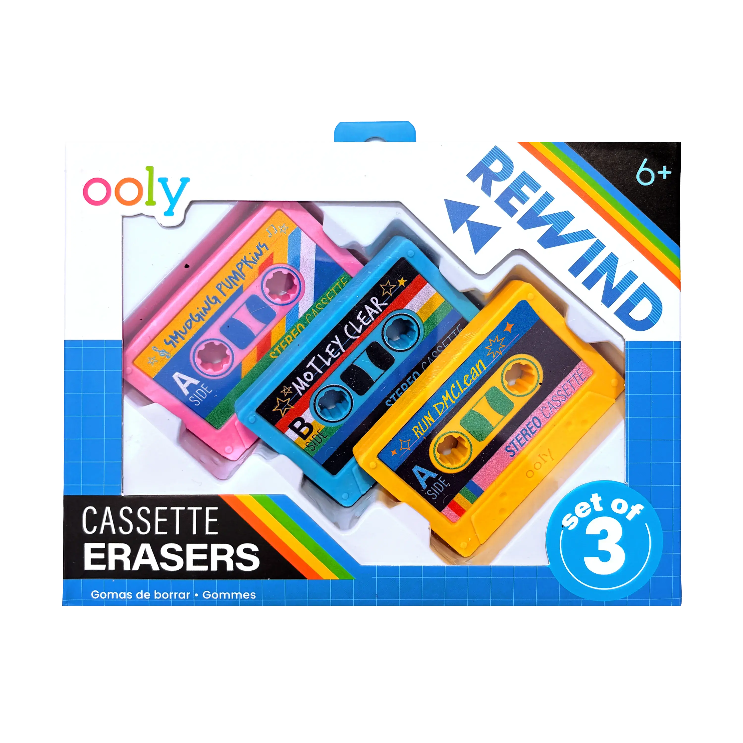 Rewind Cassette Erasers - Retro - Set of 3