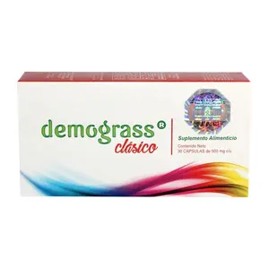 Demograss Classic Edible Natural Lactose-Free Dietary Supplement - 30 Capsules, Healthcare Vitamins with Digestive Enzymes, Probiotics for Fitness & Metabolism Support