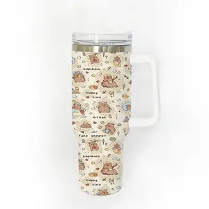 40oz Stainless Steel Tumbler, 1 Count Capybara Pattern Insulated Water Bottle, Stainless Steel Thermos, Stainless Steel Flask, Drinking Cup for Home Office School, Boyfriend Gift, Drinkware, Summer Cool Bottle