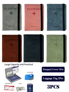 3-Piece Multifunctional Passport Holder Set, Safe Durable Design, Ideal for Daily Use, Perfect Gift for Couples, Parents, Friends, Travel Accessories, Passport Cover, Passport Wallet, Travel Essentials