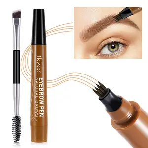 Ikzee4 Eyebrow Pencil, 2ML, 5 Colors Available, Ultra-Thin 4-Head, Waterproof, Smudge-Proof, Natural Look, Light, Dark, Dark