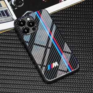 BW Phone Case for iPhone 16, 15, 14, 13, 12, 11, X, XS, PRO, PLUS, MAX Cool Glass Carbon Fiber Phone Case #IPTXW1